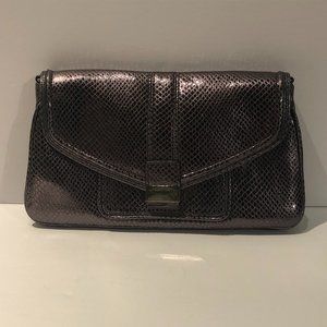 Calvin Klein Dark Silver Clutch w/ Shoulder Strap